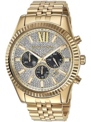 Men’s Gold-Tone Lexington Chronograph Watch MK8494